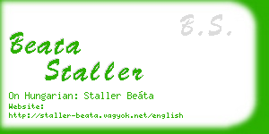 beata staller business card